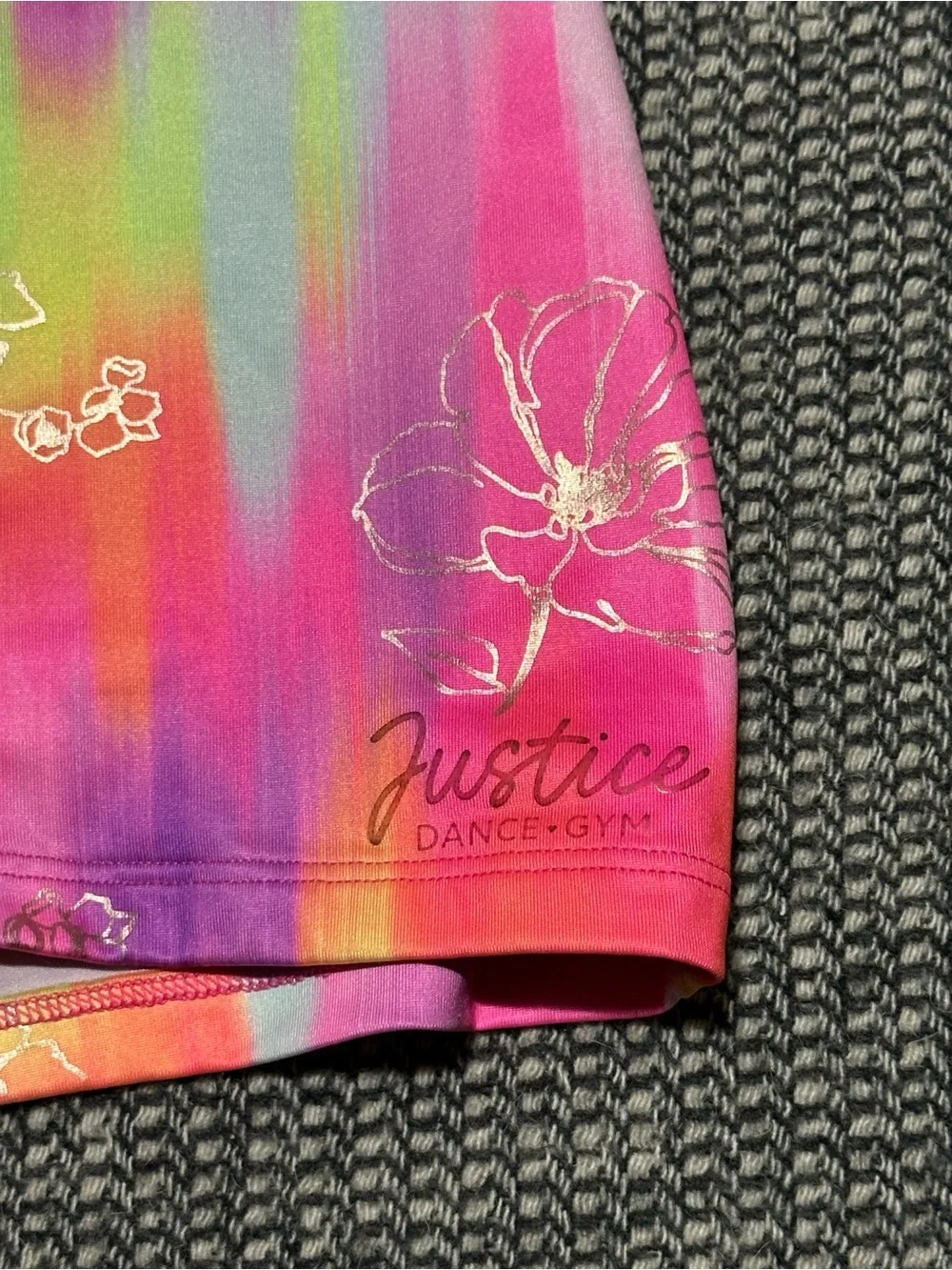 Justice Girls' Multicolor Paint-Stroke Print Gymnastics Biketard